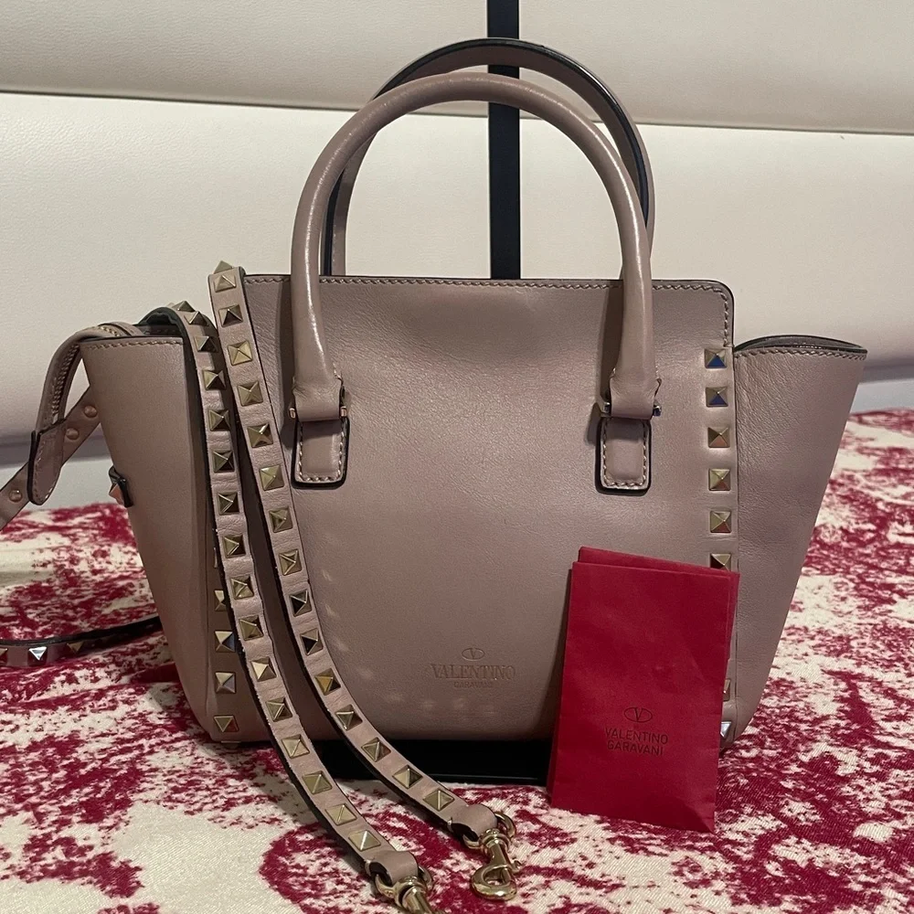 Valentino Garavani Studded Taupe Crossbody Bag - Picture 2 of 14